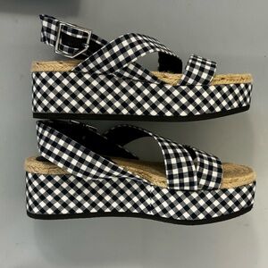 NWOT Rag & Bone Cloth Checkered Sandal Size 37